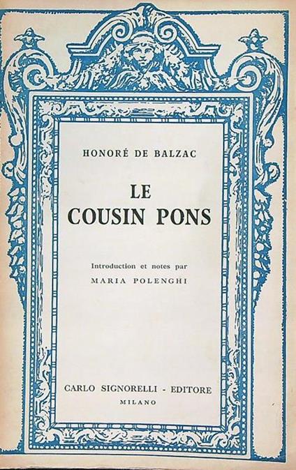 cousin pons - Honoré de Balzac - copertina