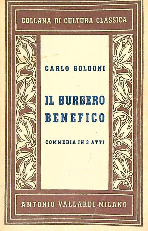 burbero benefico - Carlo Goldoni - copertina