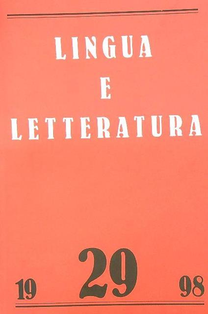 Lingua e letteratura 29/ autunno 1997 - copertina