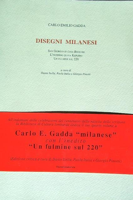 Disegni milanesi - Carlo Emilio Gadda - copertina