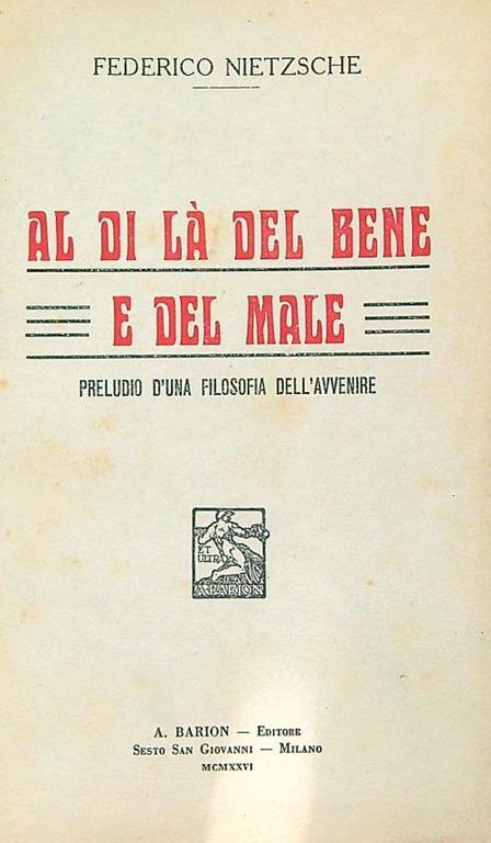 Al di là del bene e del male - Friedrich Nietzsche - copertina