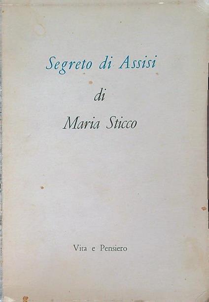 Segreto di Assisi - Maria Sticco - copertina