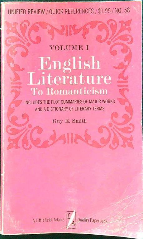 English literature to romanticism volume 1 - Guy, E. Smith - copertina