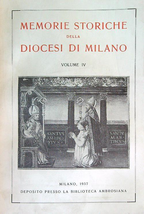 Memorie storiche della diocesi di Milano vol. IV - copertina