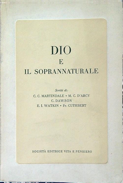 Dio e il soprannaturale - copertina