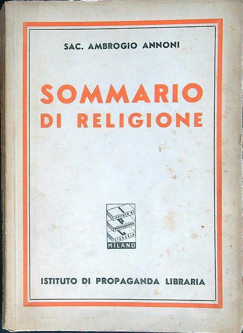 Sommario di religione - Ambrogio Annoni - copertina