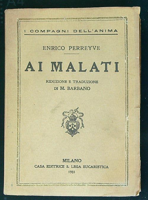 Ai malati - Enrico Perreyve - copertina