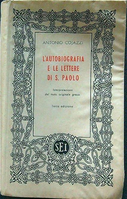 autobiografia e le lettere di S.Paolo - Antonio Cojazzi - copertina