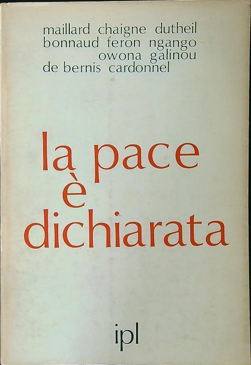 pace è dichiarata - copertina