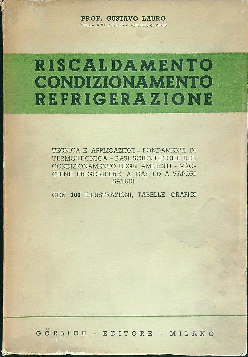 Riscaldamento, condizionamento, refrigerazione - Gustavo Lauro - copertina