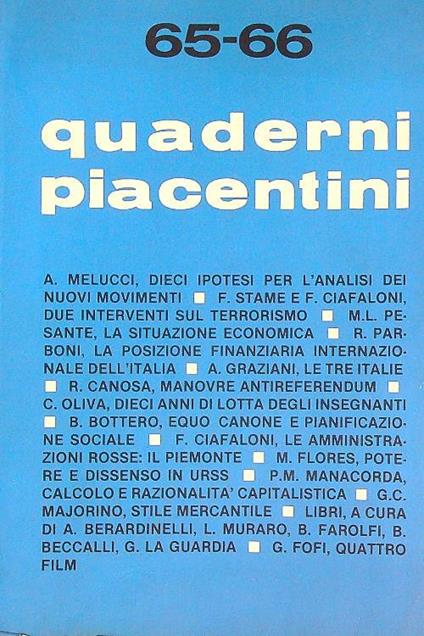 Quaderni piacentini 65-66 - copertina