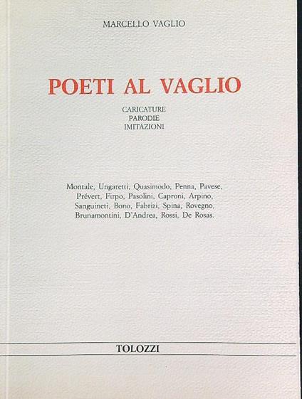 Poeti al vaglio - Marcello Vaglio - copertina