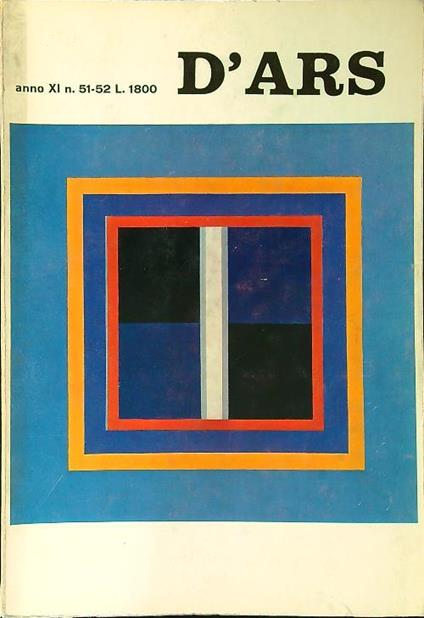 D'Ars n. 51-52/1970 - copertina