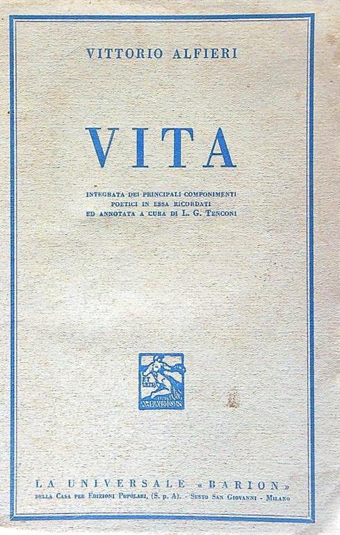 Vita - Vittorio Alfieri - copertina