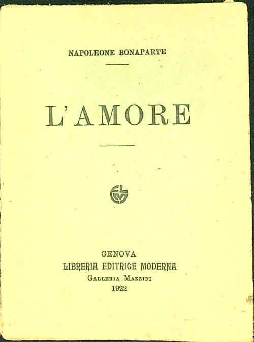 L' amore - Napoleone Bonaparte - copertina