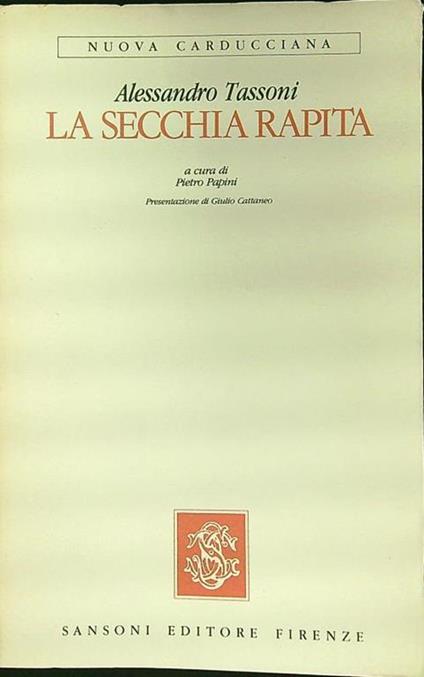 La secchia rapita - Alessandro Tassoni - copertina