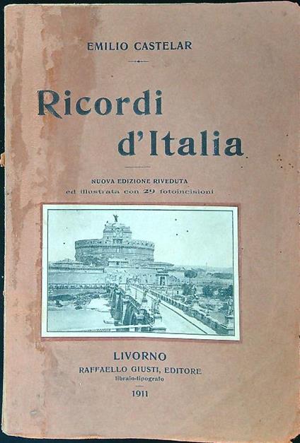Ricordi d'Italia - Emilio Castelar - copertina