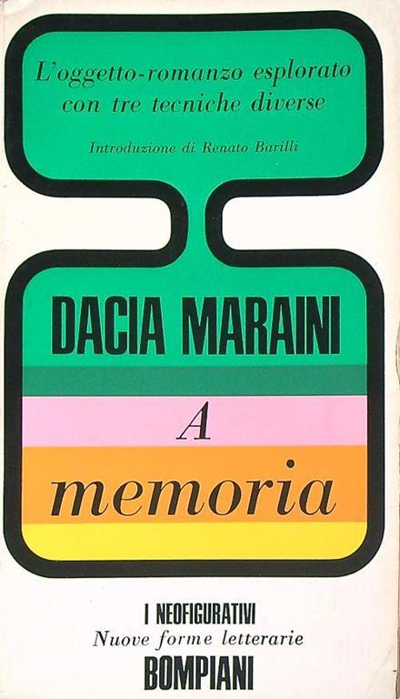 A memoria - Dacia Maraini - copertina