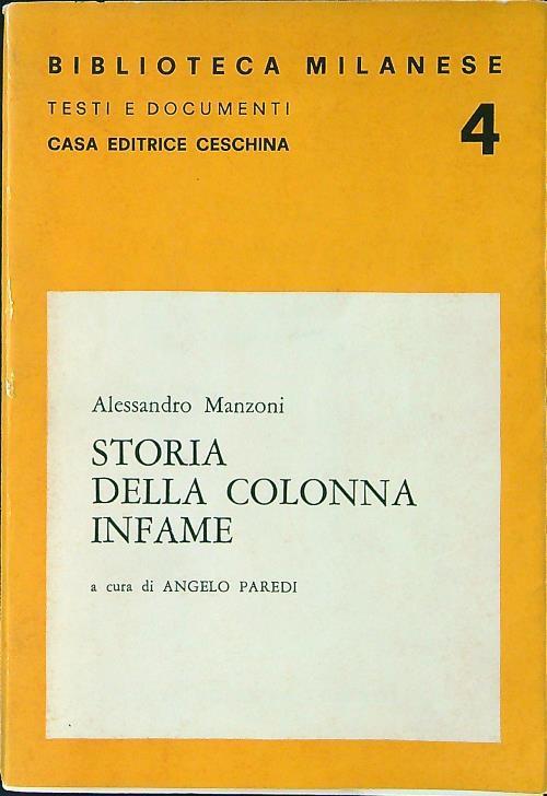 Storia della colonna infame - A. Mazzoni - copertina