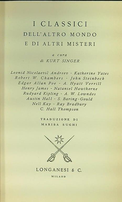 I classici dell'altro mondo e di altri misteri - Kurt Singer - copertina