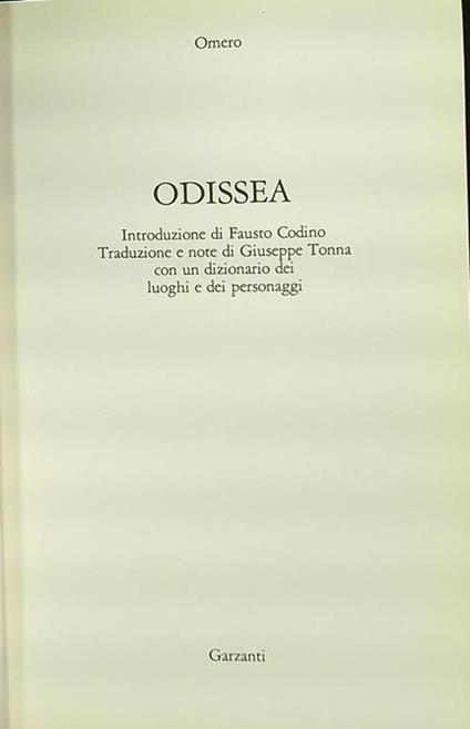 Odissea - Omero - copertina