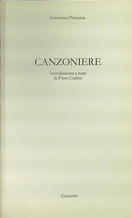 Canzoniere - Francesco Petrarca - copertina