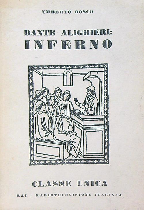 Dante Alighieri inferno - Umberto Bosco - copertina