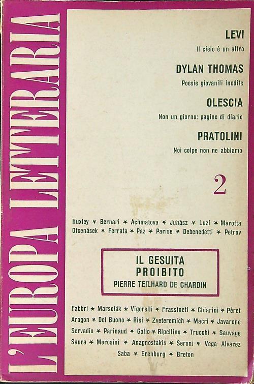 L' Europa letteraria - artistica n. 2/marzo 1960 - Giancarlo Vigorelli - copertina