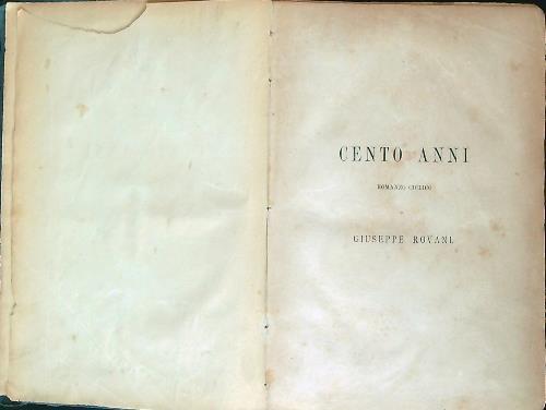 Cento Anni - Giuseppe Rovani - copertina