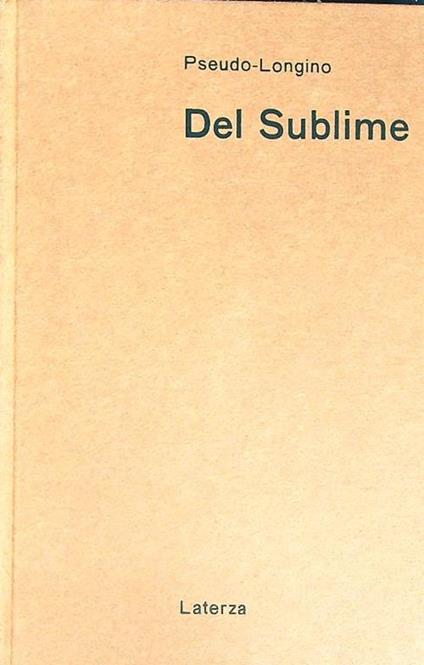 Del sublime - Pseudo Longino - copertina