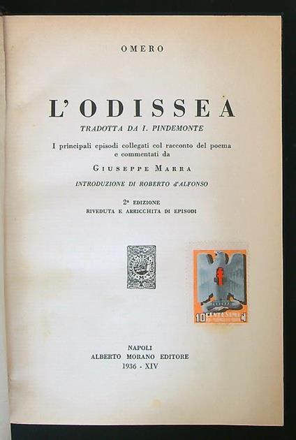 L' Odissea tradotta da I. Pindemonte - Episodi - Giuseppe Marra - copertina