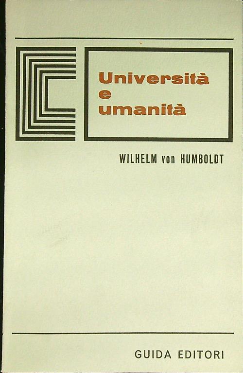 Universita' e umanita' - Wilhelm von Humboldt - copertina