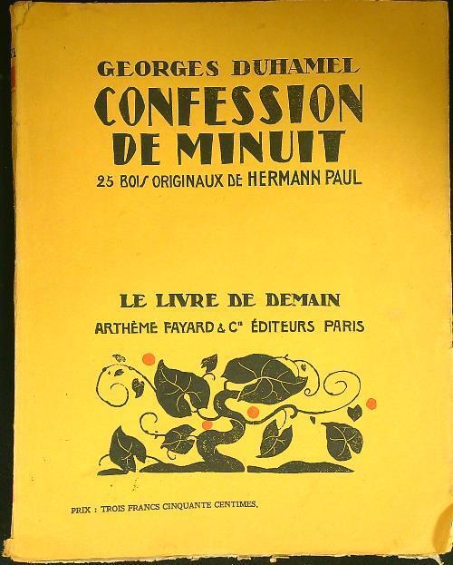Confession de minuit - Georges Duhamel - copertina