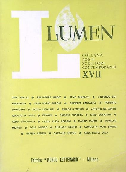 Lumen. Poeti Scrittori Contemporanei XVII - copertina
