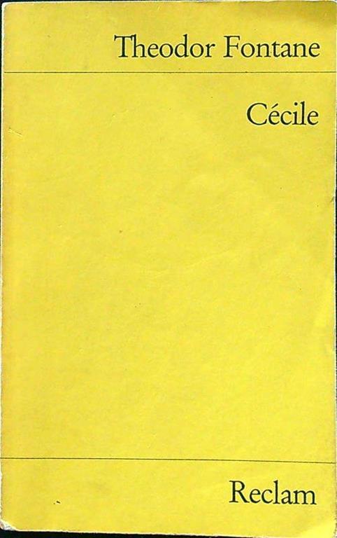 Cecile - Theodor Fontane - copertina