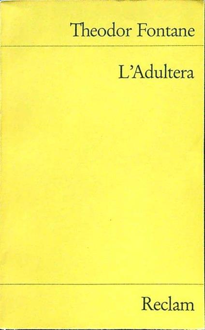 L' adultera - Theodor Fontane - copertina