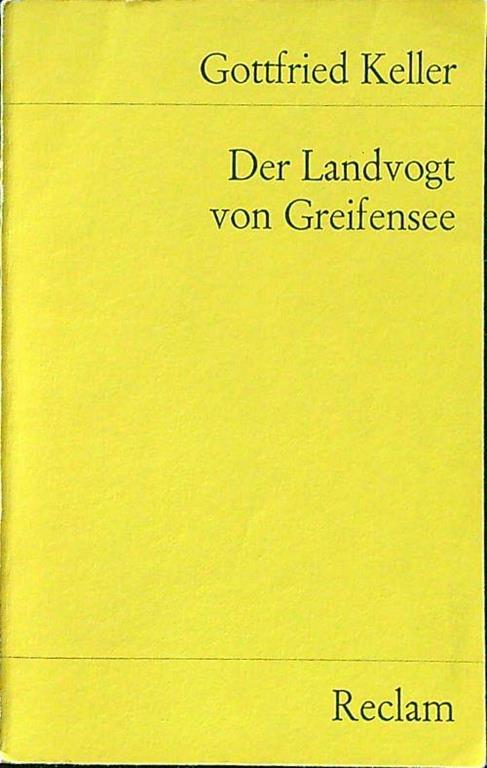 Der landvogt von greifensee - Gottfried Keller - copertina