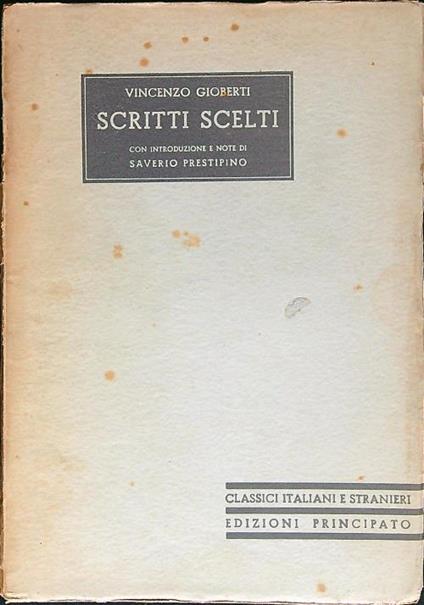 Scritti scelti - Vincenzo Gioberti - copertina
