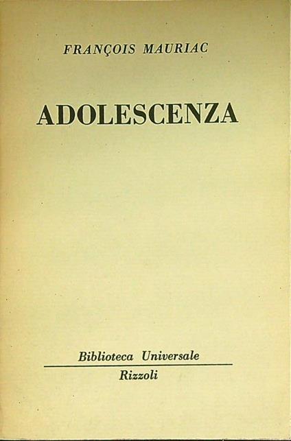 Adolescenza - François Mauriac - copertina