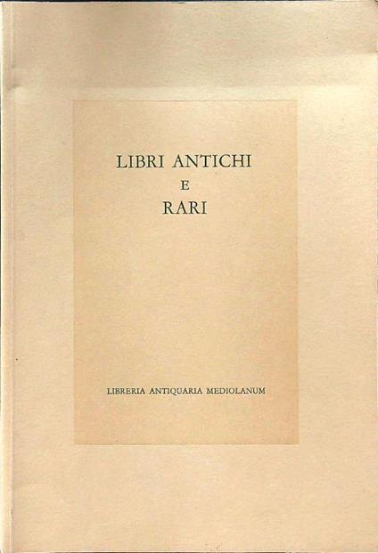 Libri antichi e rari catalogo 33 - copertina