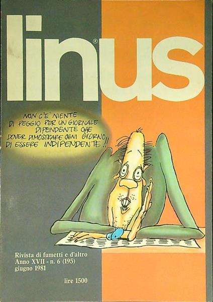 Linus n. 6/giugno 1981 - copertina