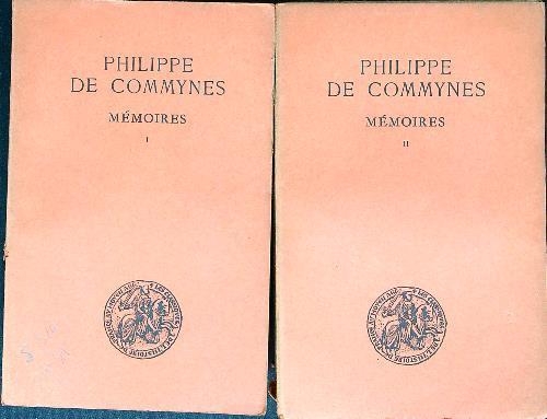 Memoires 2 vv. - Philippe de Commynes - copertina