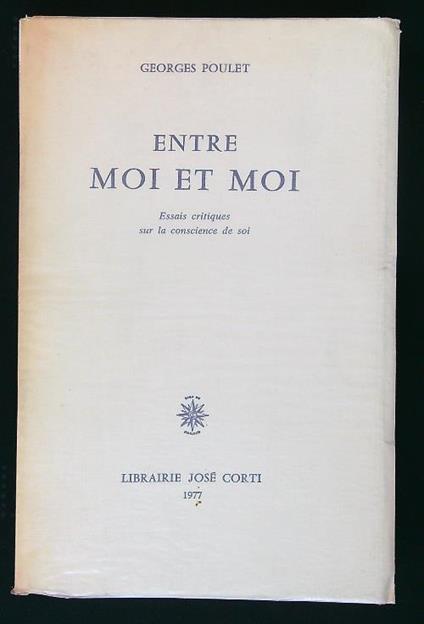 Entre moi et moi - Georges Poulet - copertina