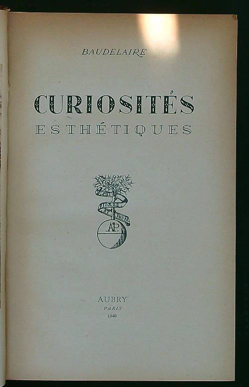Curiosités esthétiques - Charles Baudelaire - copertina