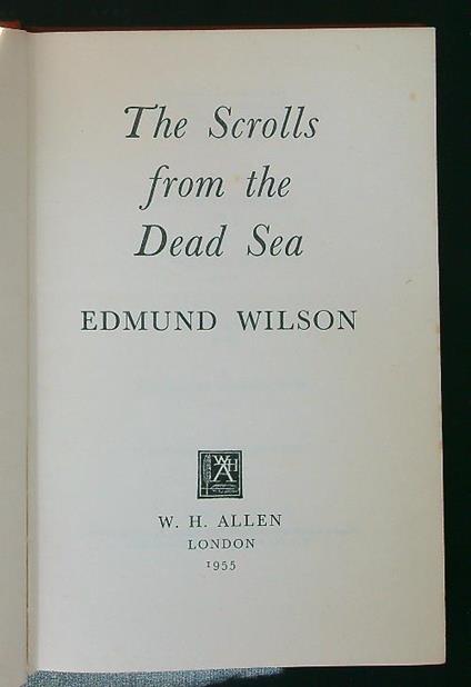 The Scrolls from the Dead Sea - Edmund Wilson - copertina