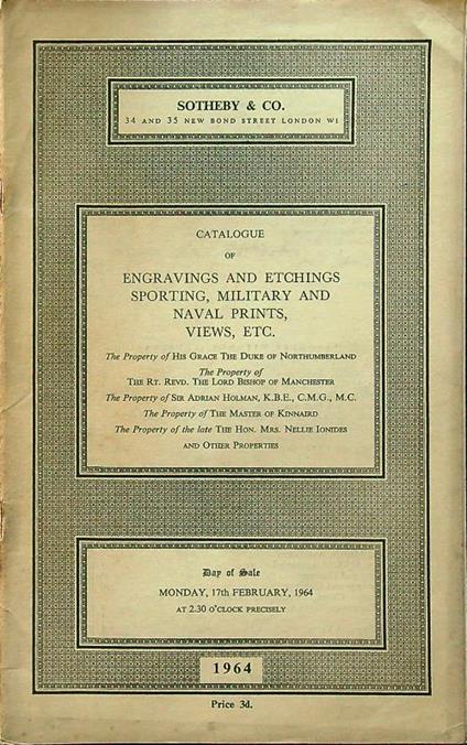 Catalogue of engravings and etchings sporting military and naval prints - copertina