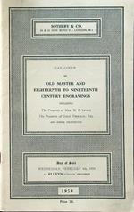 Catalogue of old master and eighteenth to nineteenth century engravings
