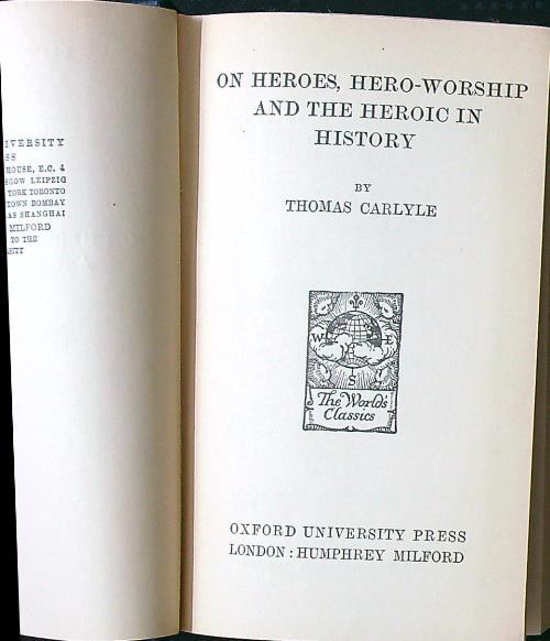 On Heroes, Hero-Worship and the Heroic in History - Thomas Carlyle - copertina