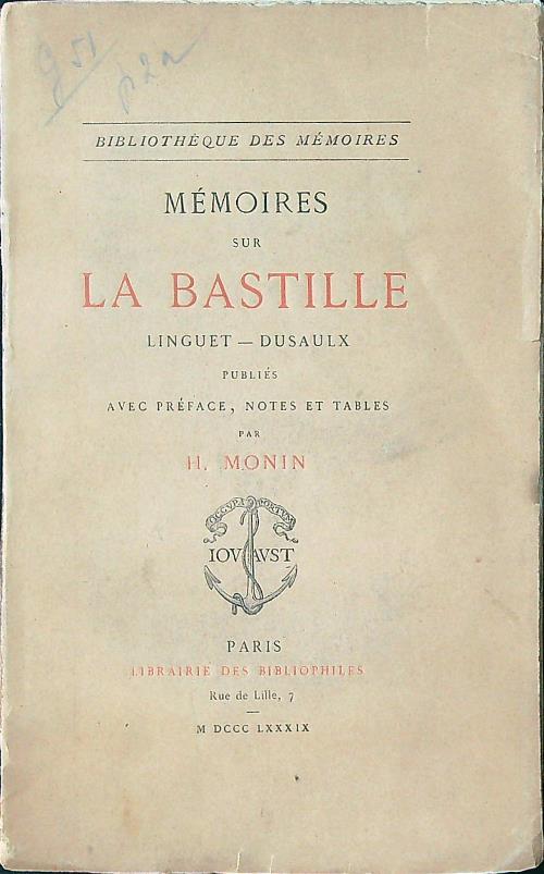 Memoires sur la Bastille - copertina