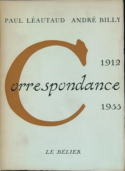 Correspondance 1912-1955 - copertina
